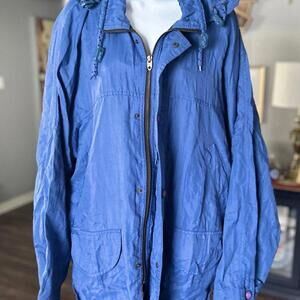 Vintage 1993 Gap Blue Sailing Jacket with Zipper Hood